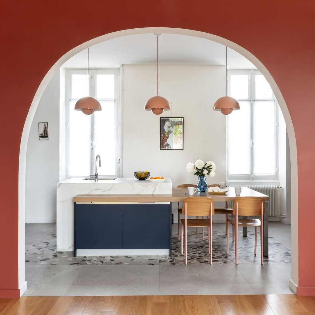 Flowerpot Pendant Light, Dual-Dome Aluminum Shade, Hardwired Ceiling Fixture