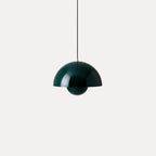 Flowerpot Pendant Light, Dual-Dome Aluminum Shade, Hardwired Ceiling Fixture