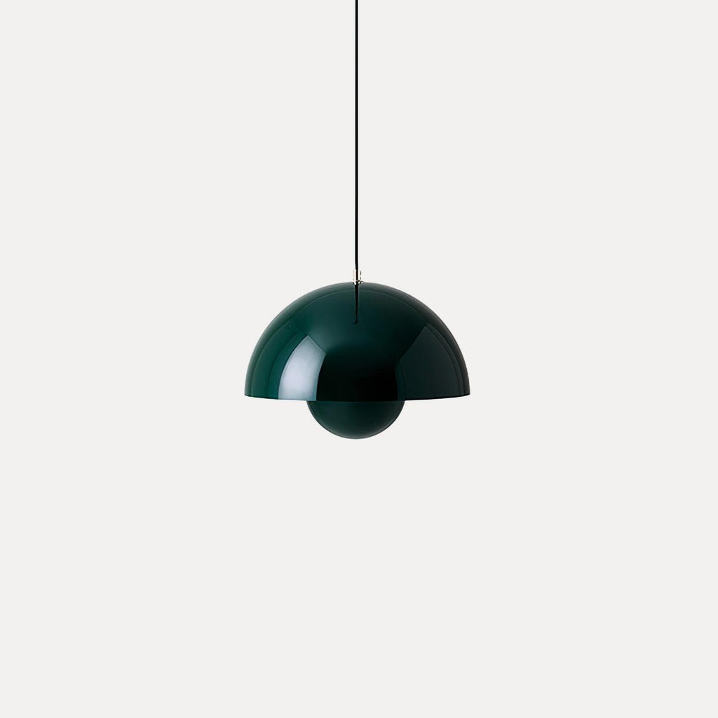 Flowerpot Pendant Light, Dual-Dome Aluminum Shade, Hardwired Ceiling Fixture