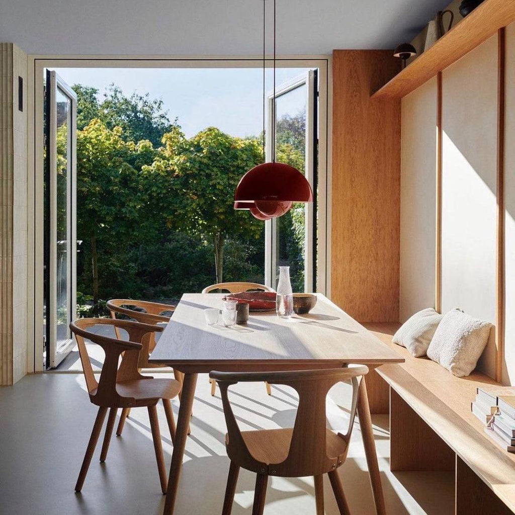 Flowerpot Pendant Light, Dual-Dome Aluminum Shade, Hardwired Ceiling Fixture