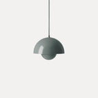 Flowerpot Pendant Light, Dual-Dome Aluminum Shade, Hardwired Ceiling Fixture