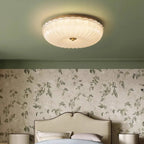 Ceiling Light, Scalloped Rippled-Glass Shade, 12-Inch, Flush-Mount LED