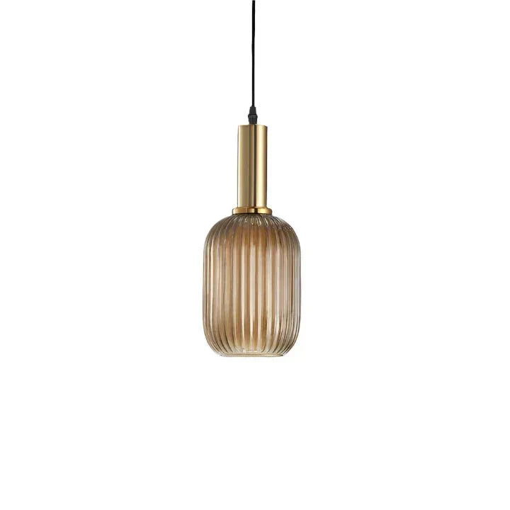 Luminária Suspensa, Design em Vidro Estriado, Estilo Vintage, Abajur de 12 Polegadas