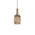Luminária Suspensa, Design em Vidro Estriado, Estilo Vintage, Abajur de 12 Polegadas