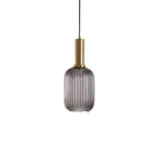 Luminária Suspensa, Design em Vidro Estriado, Estilo Vintage, Abajur de 12 Polegadas