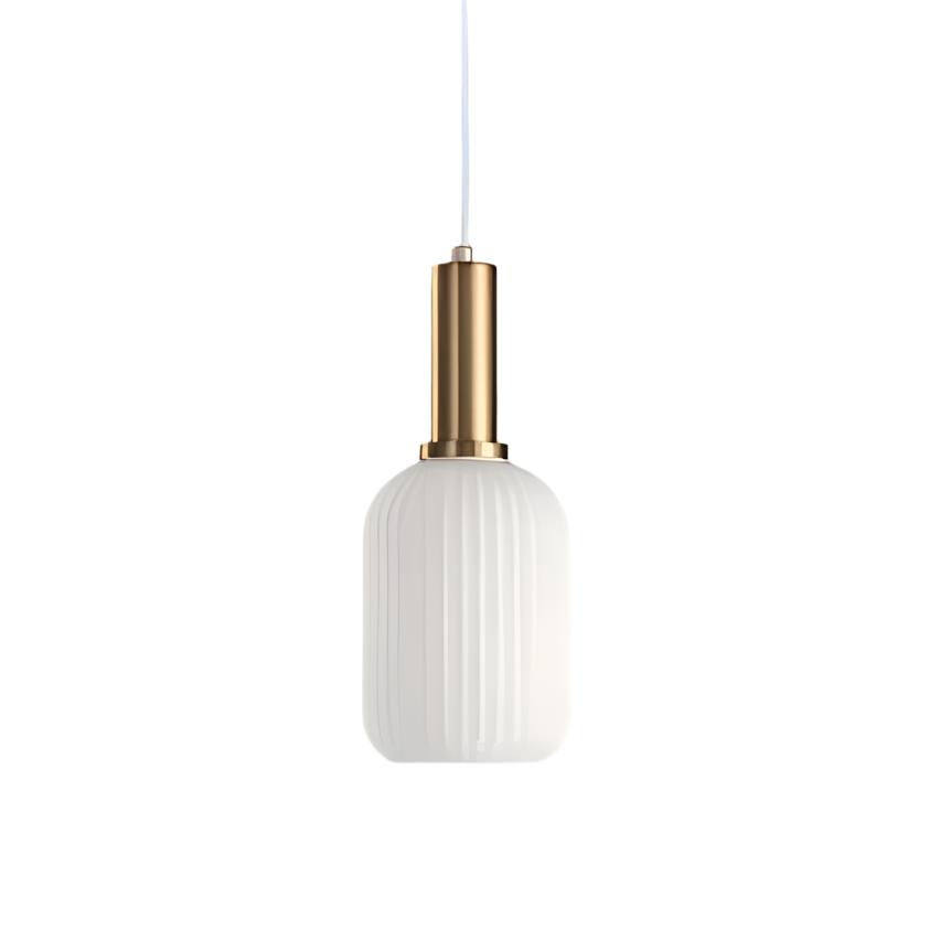 Luminária Suspensa, Design em Vidro Estriado, Estilo Vintage, Abajur de 12 Polegadas