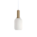 Luminária Suspensa, Design em Vidro Estriado, Estilo Vintage, Abajur de 12 Polegadas
