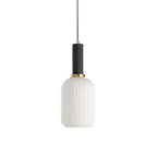 Luminária Suspensa, Design em Vidro Estriado, Estilo Vintage, Abajur de 12 Polegadas