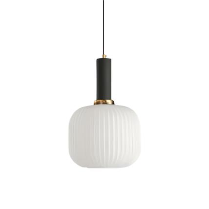 Luminária Suspensa, Design em Vidro Estriado, Estilo Vintage, Abajur de 12 Polegadas