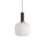 Luminária Suspensa, Design em Vidro Estriado, Estilo Vintage, Abajur de 12 Polegadas