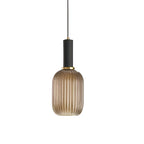 Luminária Suspensa, Design em Vidro Estriado, Estilo Vintage, Abajur de 12 Polegadas