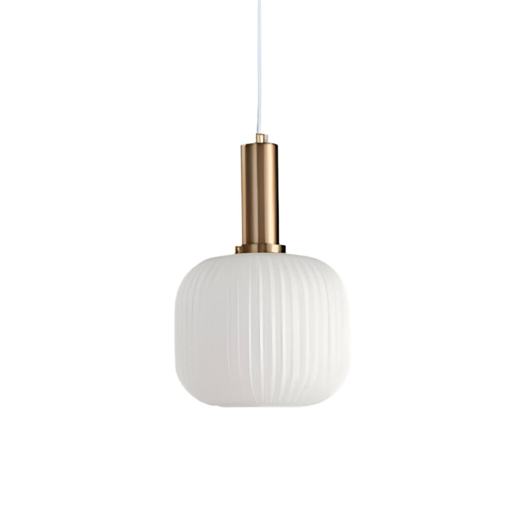 Luminária Suspensa, Design em Vidro Estriado, Estilo Vintage, Abajur de 12 Polegadas