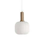 Luminária Suspensa, Design em Vidro Estriado, Estilo Vintage, Abajur de 12 Polegadas