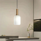 Luminária Suspensa, Design em Vidro Estriado, Estilo Vintage, Abajur de 12 Polegadas