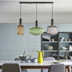 Luminária Suspensa, Design em Vidro Estriado, Estilo Vintage, Abajur de 12 Polegadas