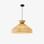 Close view of the fluted texture on this Clérachic pendant's natural jute cone, shown against a plain background.