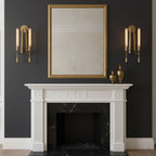 French Classicism wall lamp with ribbed glass beside a mirror