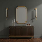 French Classicism wall sconce in black finish with glass shade