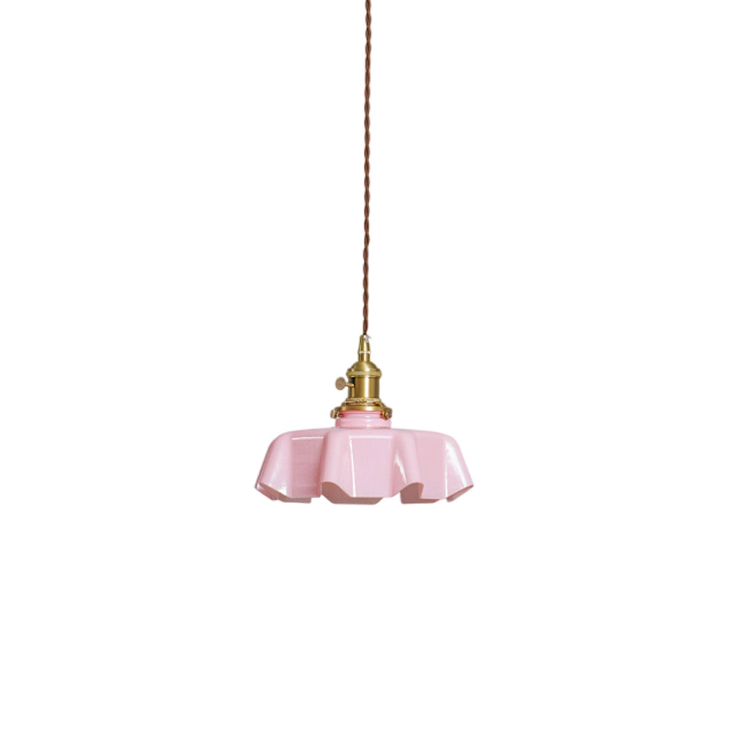 French Flower pendant light with bloom shaped pleated shade