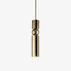 Geometric pendant light with cylinder cluster and warm glow