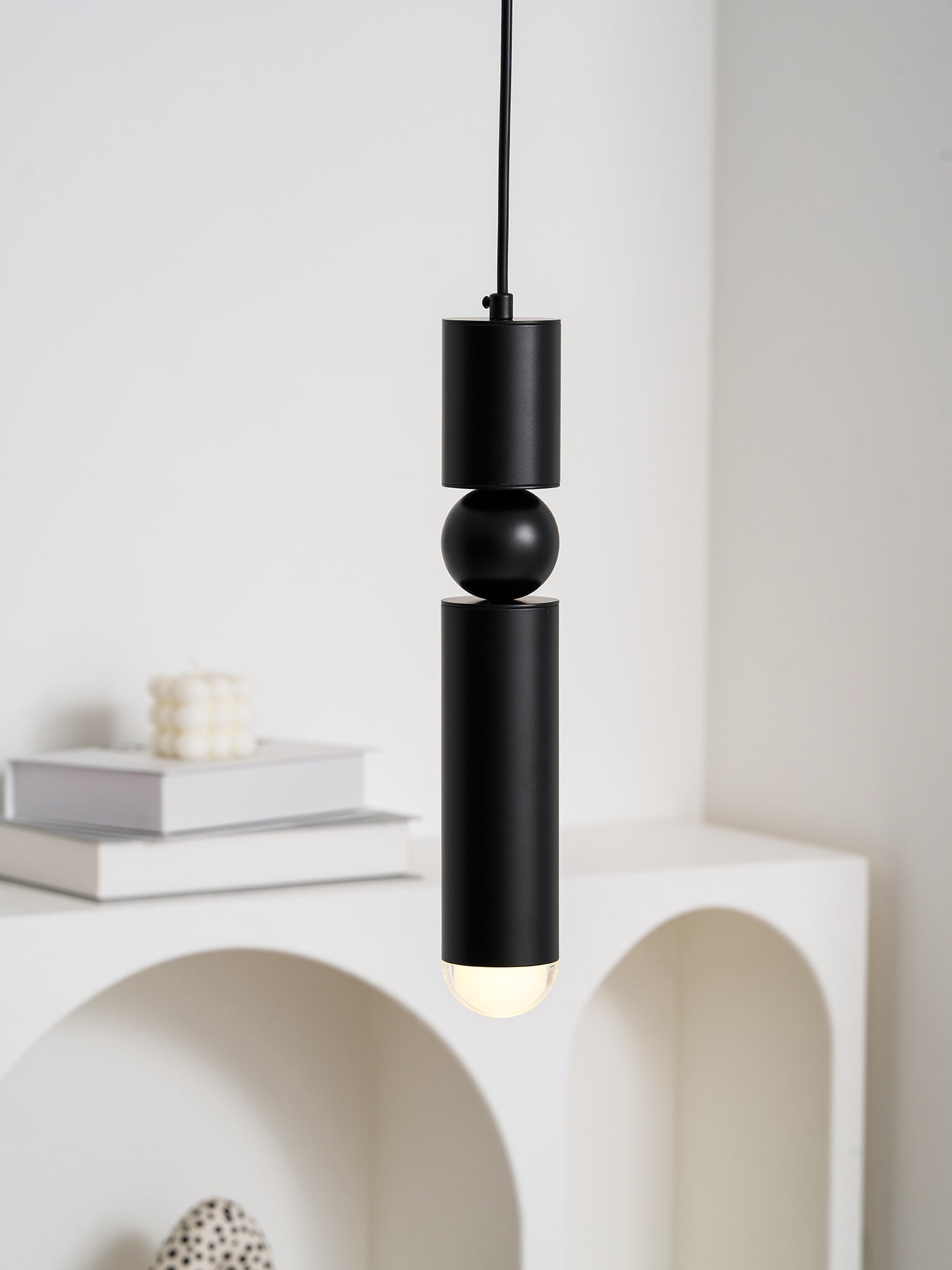 Pendant Light, Geometric Cylinder Cluster, E27, Black, Chrome or Gold