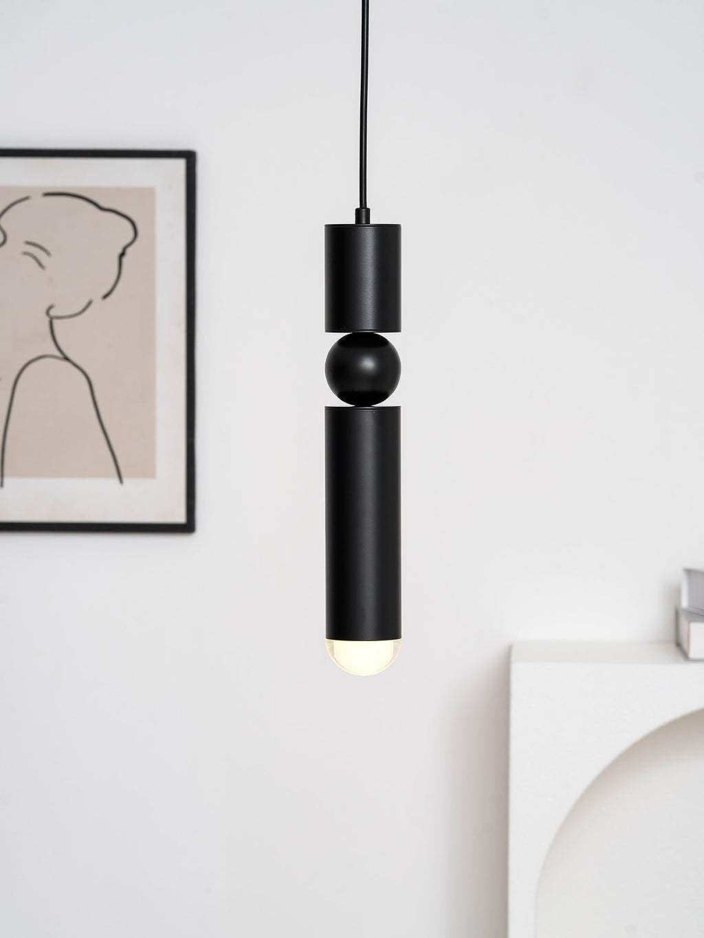 Pendant Light, Geometric Cylinder Cluster, E27, Black, Chrome or Gold