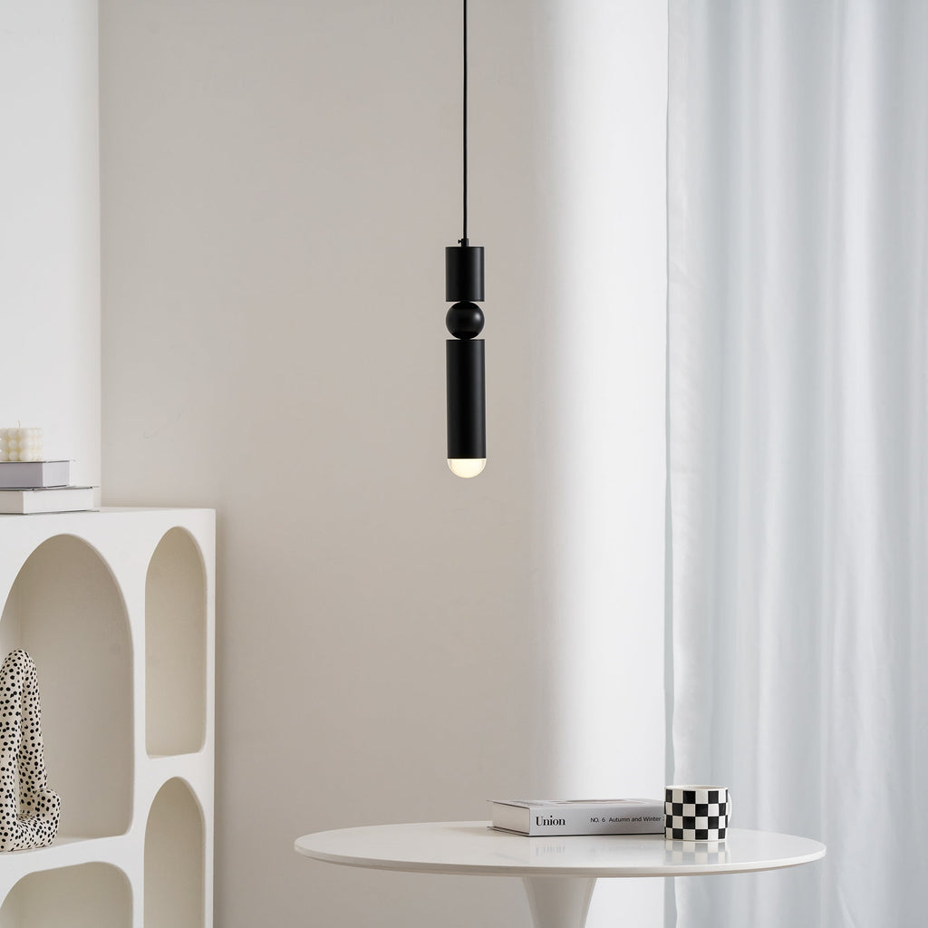 Pendant Light, Geometric Cylinder Cluster, E27, Black, Chrome or Gold