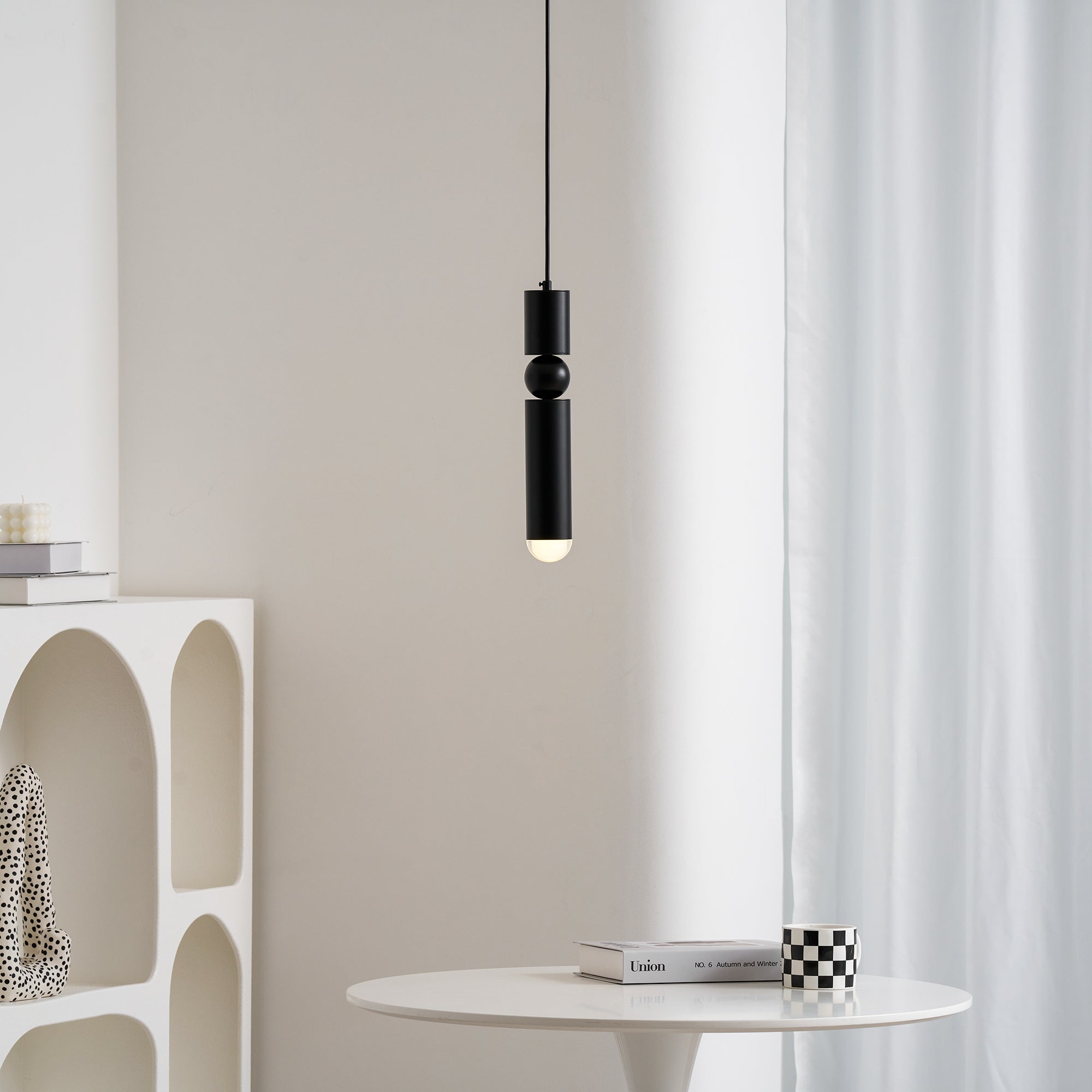 Pendant Light, Geometric Cylinder Cluster, E27, Black, Chrome or Gold