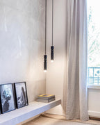 Pendant Light, Geometric Cylinder Cluster, E27, Black, Chrome or Gold