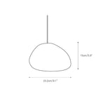 Dimension drawing for the alabaster pendant light showing 23.2 cm / 9.1 in width and 15 cm / 5.9 in height