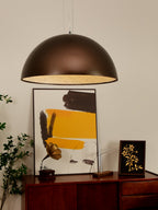 Pendant Light, Cast Plaster Hemisphere Diffuser, E27, 6 Finishes