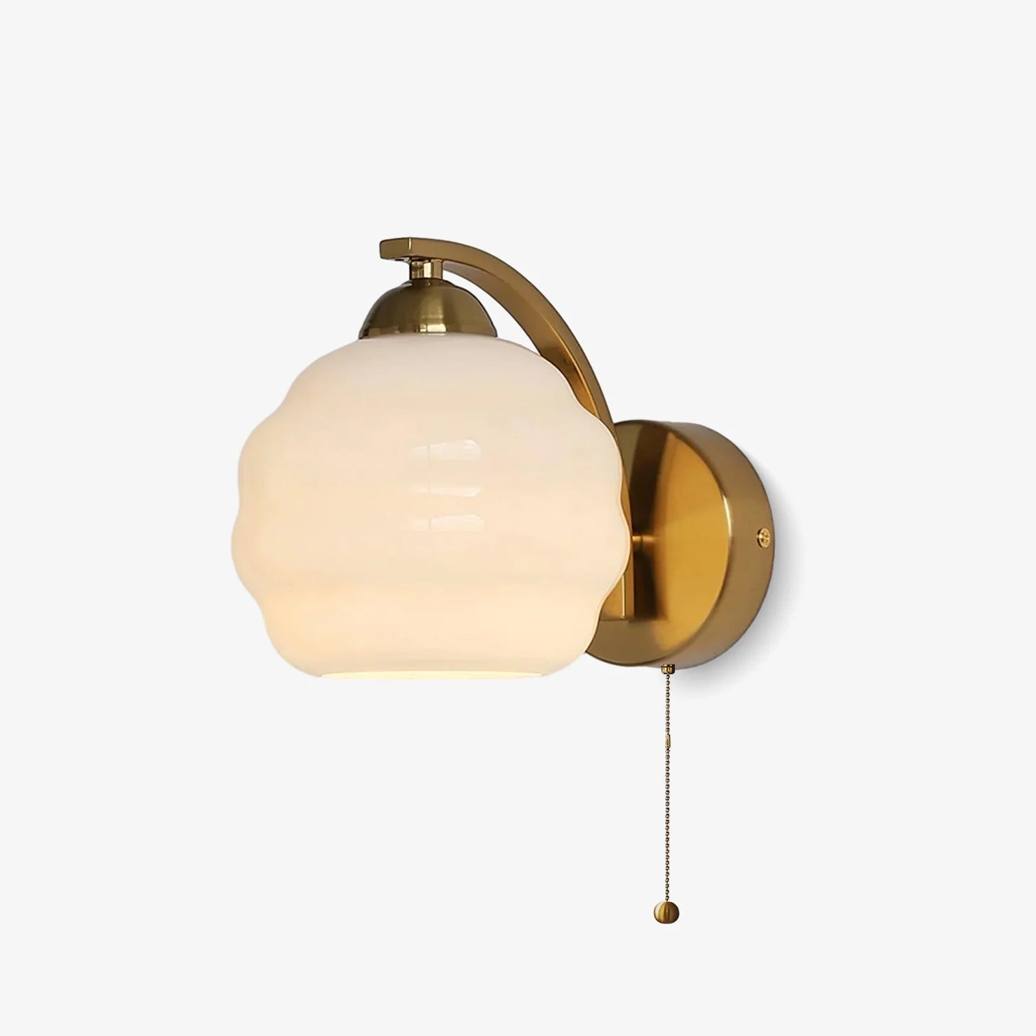 Gatsby wall lamp with rounded glass shade and slim backplate