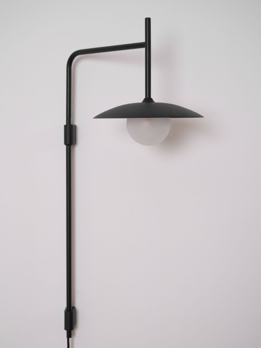 Swing Arm Wall Lamp, Frosted Glass Shade, G9, Plug-In, Gea