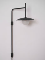 Swing Arm Wall Lamp, Frosted Glass Shade, G9, Plug-In, Gea