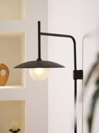 Swing Arm Wall Lamp, Frosted Glass Shade, G9, Plug-In, Gea