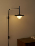 Swing Arm Wall Lamp, Frosted Glass Shade, G9, Plug-In, Gea