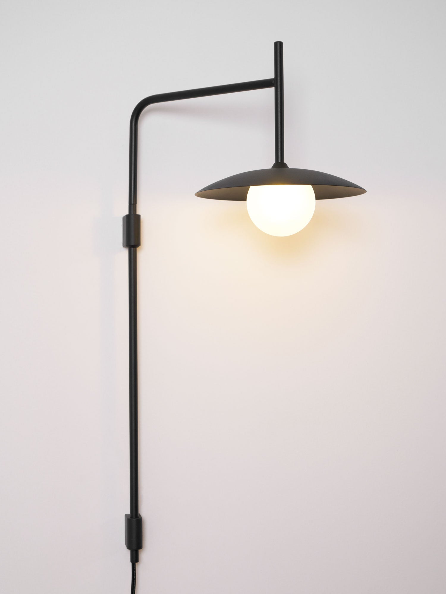 Swing Arm Wall Lamp, Frosted Glass Shade, G9, Plug-In, Gea