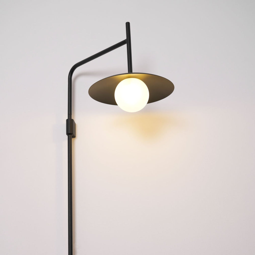 Swing Arm Wall Lamp, Frosted Glass Shade, G9, Plug-In, Gea