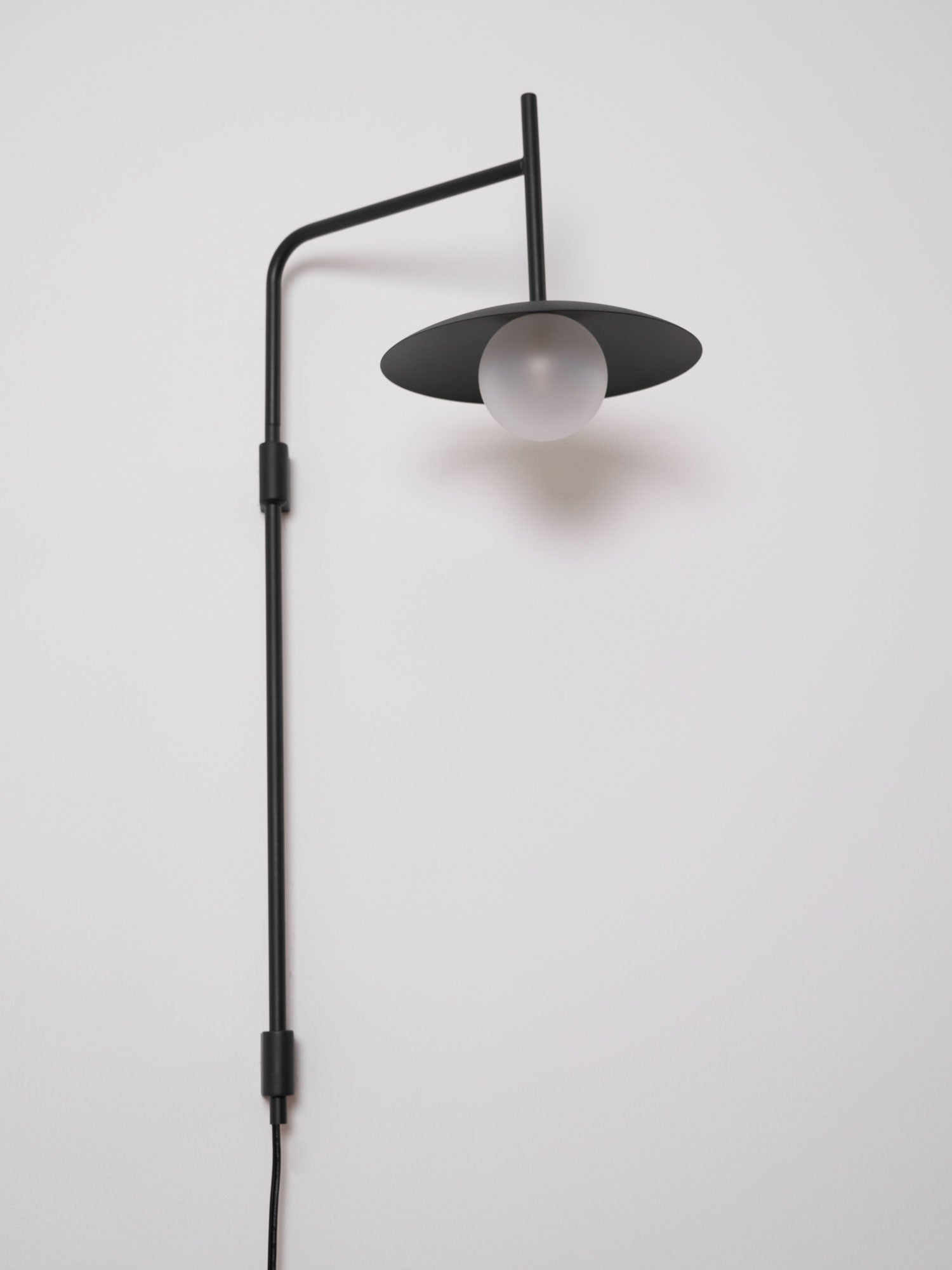 Swing Arm Wall Lamp, Frosted Glass Shade, G9, Plug-In, Gea