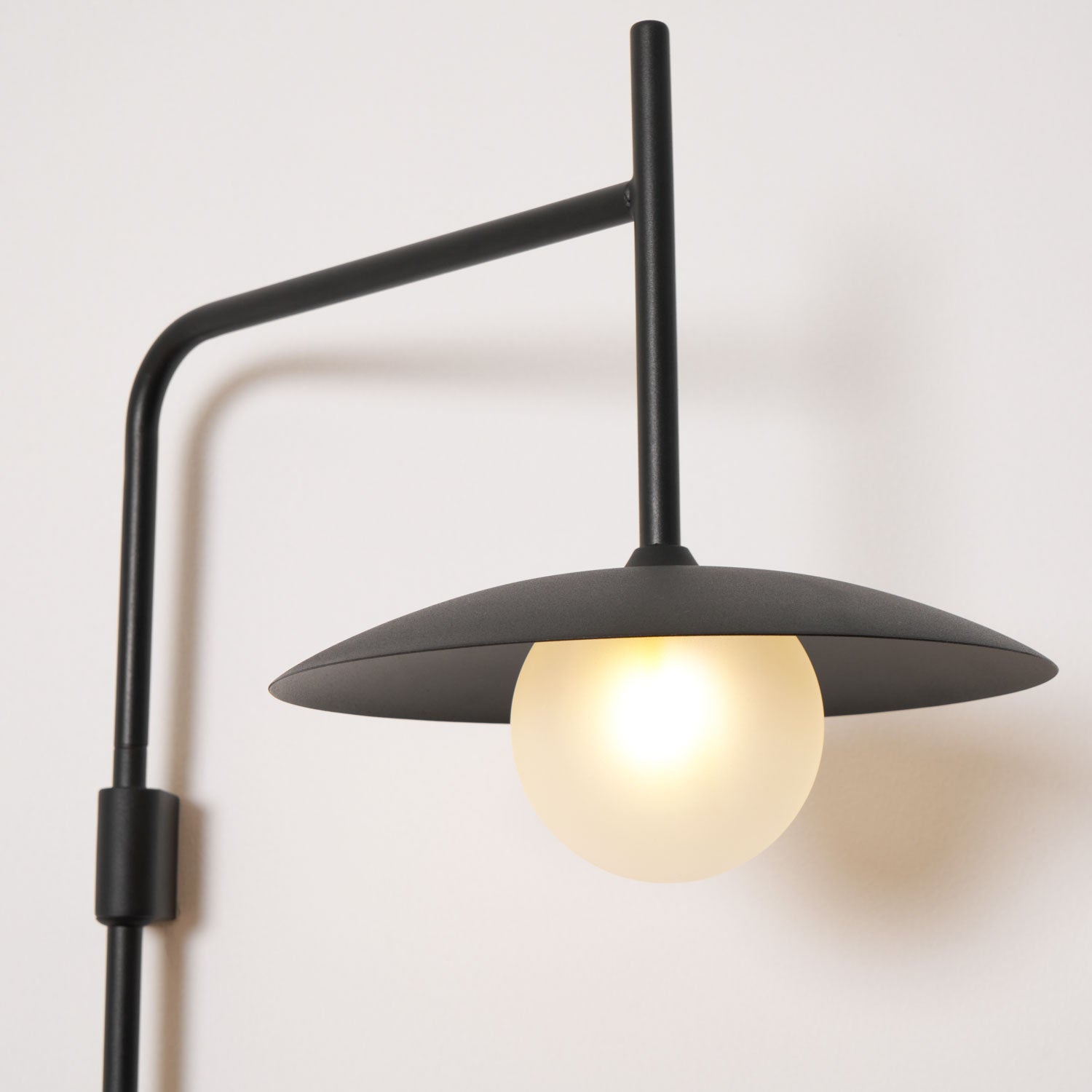 Swing Arm Wall Lamp, Frosted Glass Shade, G9, Plug-In, Gea