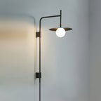 Swing Arm Wall Lamp, Frosted Glass Shade, G9, Plug-In, Gea