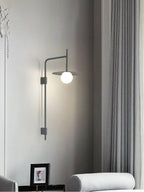 Swing Arm Wall Lamp, Frosted Glass Shade, G9, Plug-In, Gea