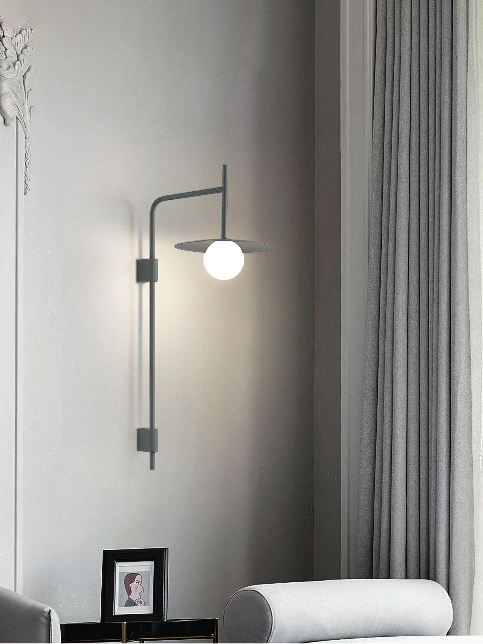 Swing Arm Wall Lamp, Frosted Glass Shade, G9, Plug-In, Gea