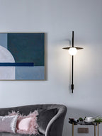 Swing Arm Wall Lamp, Frosted Glass Shade, G9, Plug-In, Gea