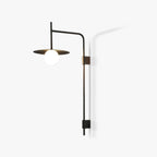 Swing Arm Wall Lamp, Frosted Glass Shade, G9, Plug-In, Gea