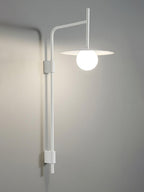 Swing Arm Wall Lamp, Frosted Glass Shade, G9, Plug-In, Gea