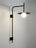 Swing Arm Wall Lamp, Frosted Glass Shade, G9, Plug-In, Gea