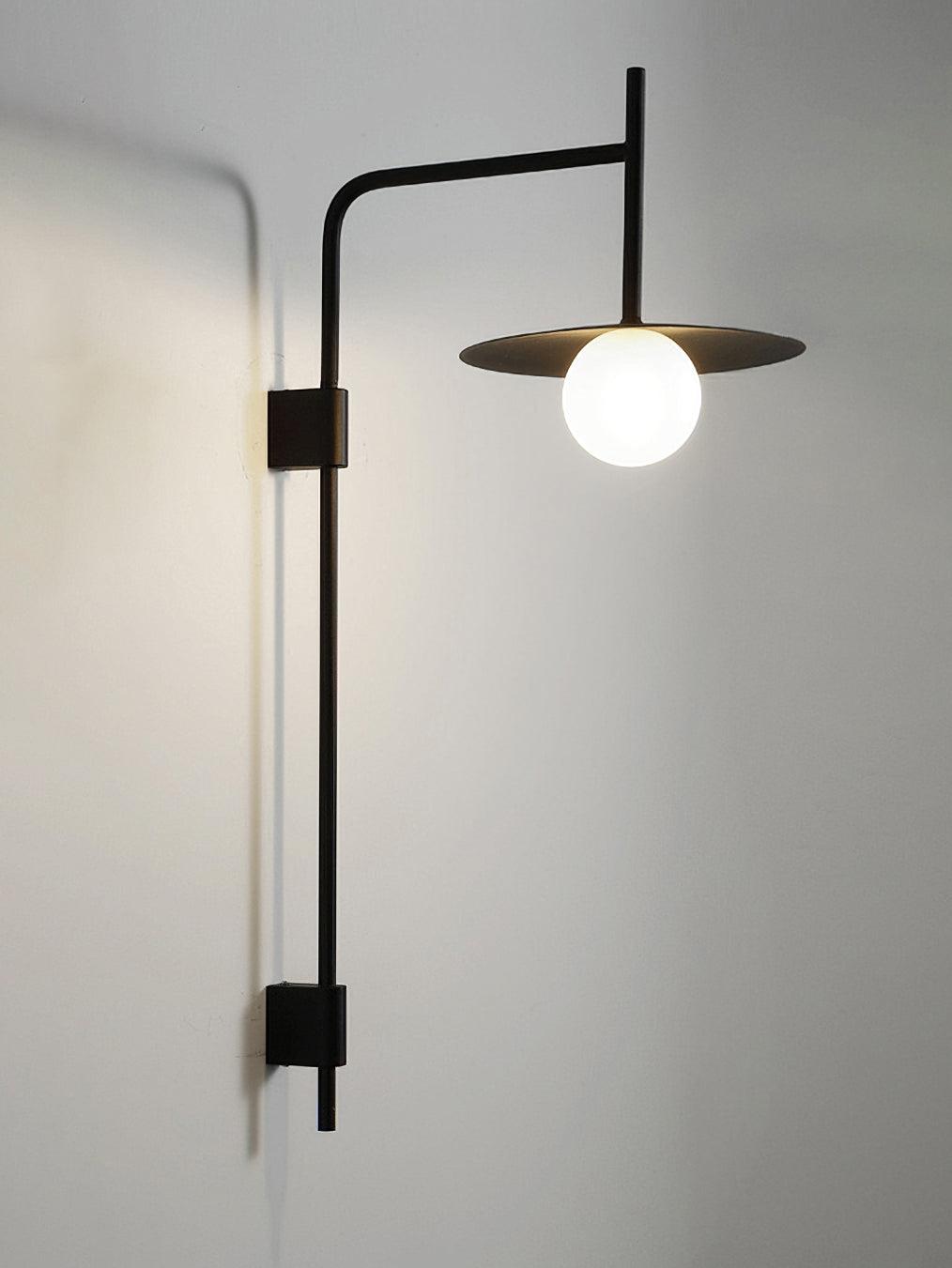 Swing Arm Wall Lamp, Frosted Glass Shade, G9, Plug-In, Gea