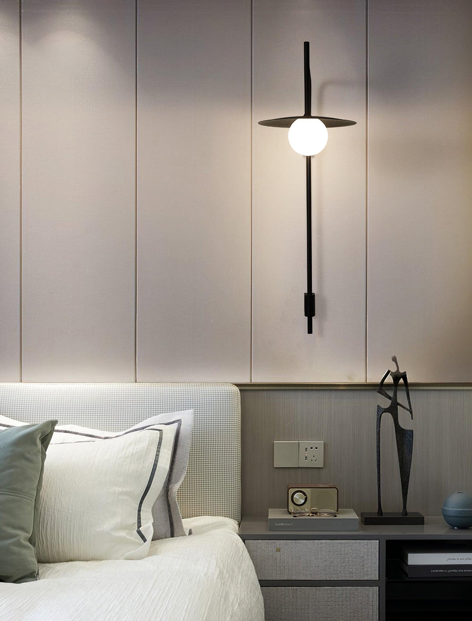 Swing Arm Wall Lamp, Frosted Glass Shade, G9, Plug-In, Gea
