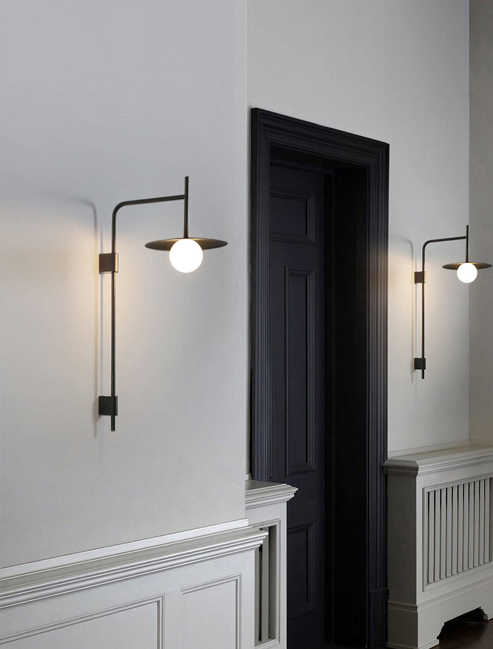 Swing Arm Wall Lamp, Frosted Glass Shade, G9, Plug-In, Gea